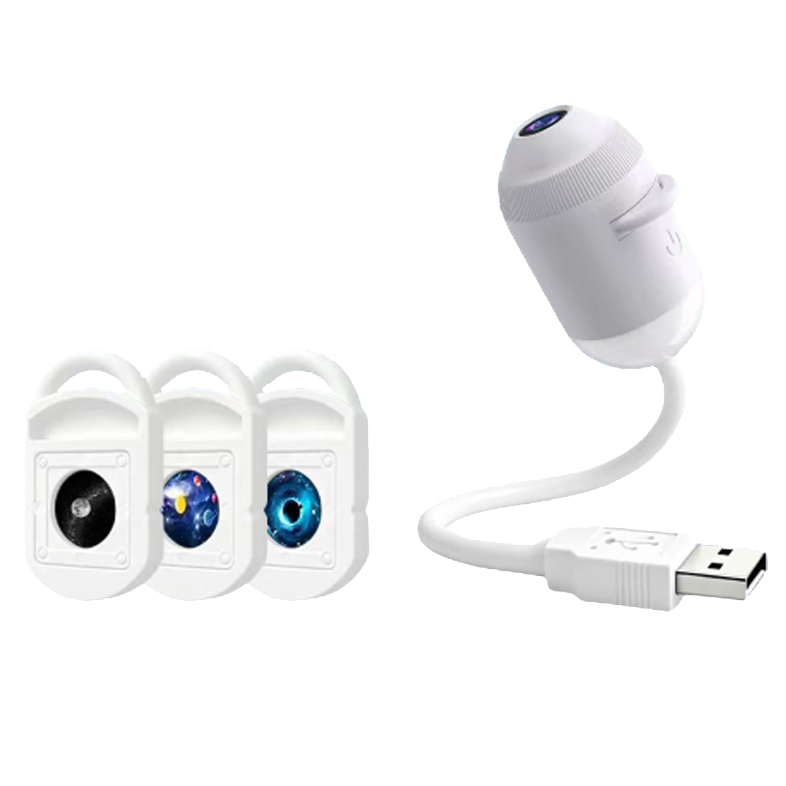 Ocean and Galaxy Projector, Plug and Play HD Star Projector, Holographic Night Light Projectors, 360 Rotating USB Powered Ceiling Light for Bedroom Decor (with 3 Films)