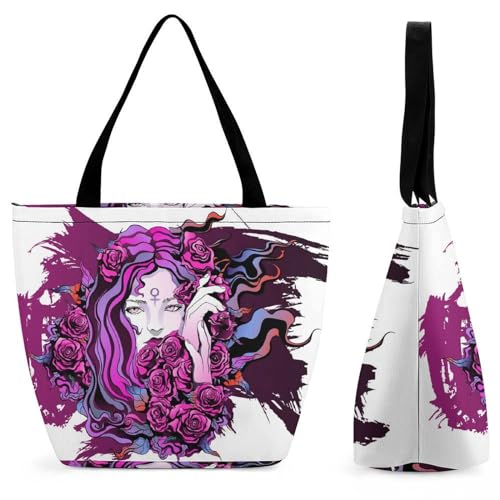 Sac à bandoulière pour femme fleurs grand volume pratique voyage