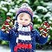 miaozhen Christmas Hat Fashion Print cute fleece mittens toddler snow gloves mitones para mujer 2-4 Y