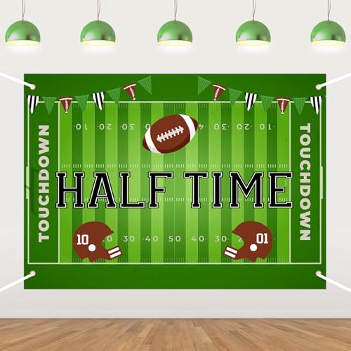 Football Theme Half Year Birthday Party Backdrop Rugby Sports Six Months Photography Background 1/2 Birthday Party Football Decorations for Boys Half Birthday Supplies 7 * 5ft