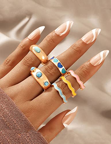 Stack Tone Enamel Ring for Women