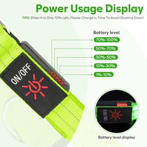 Kpuplol LED-Hundeleine für nächtliche Spaziergänge, wiederaufladbar, wiederaufladbar, reflektierend, leuchtet im Dunkeln, mit gepolstertem Griff, Sicherheits-Leine für kleine, mittelgroße und große