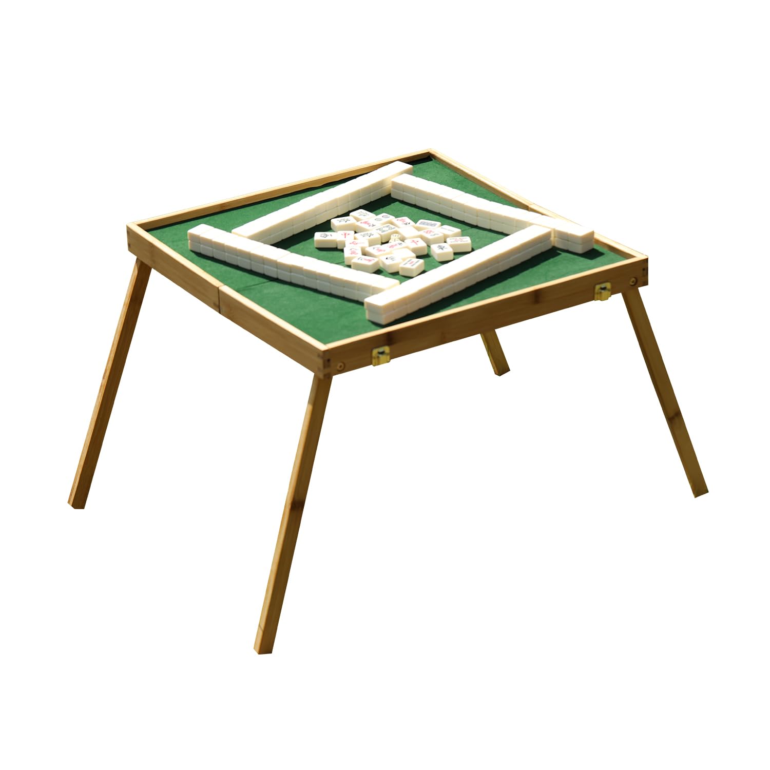 VPH Ivory Chinese Mahjong Set 144 Sheets Includes Folding Table Camping Essentials