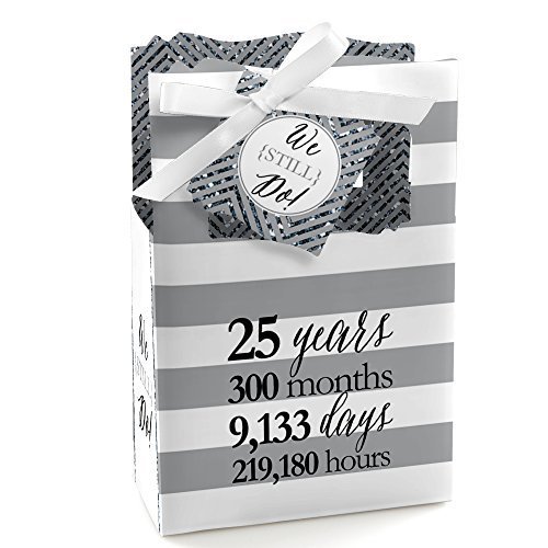Big Dot of Happiness We Still Do - 25th Wedding Anniversary Party Favor Boxes - Set of 12