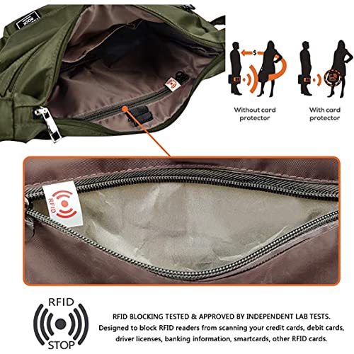 Image of VOLGANIK ROCK Crossbody Bags for Women RFID Lightweight Travel Shoulder Bag Waterproof Nylon purses and handbags Pocketbook