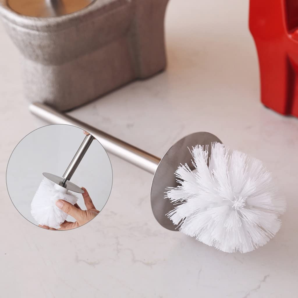 Escobilla Baño/Escobilla y Portaescobillas de Baño Escobillero creativo hecho a mano de cerámica, cepillo for inodoro, cepillo de limpieza de mango largo de acero inoxidable for baño, juego de escobil
