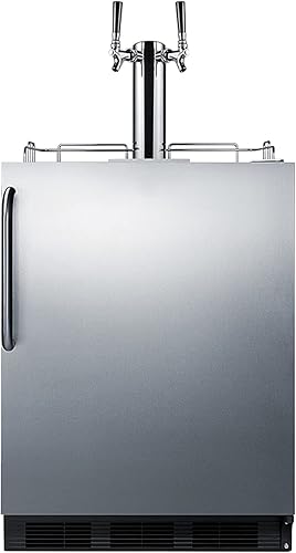 Summit Appliance SBC58BLBICSSADA - Dispensador de cerveza con termostato ajustable, descongelación automática y cierre frontal