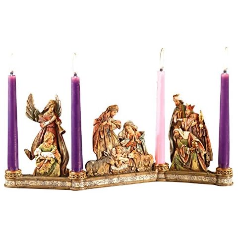 Avalon Gallery Advent Candleholder, Holy Family Nativity Scene Cover