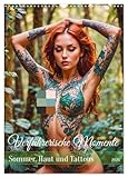 Verführerische Momente - Sommer, Haut und Tattoos (Wandkalender 2026 DIN A3 hoch), CALVENDO Monatskalender: Ein Kalender mit tätowierten, ... und stilvoller Nacktheit. (CALVENDO Erotik)