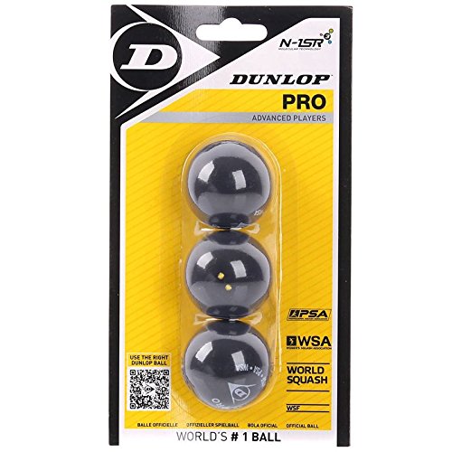 Dunlop Squashbälle Pro doppelgelb, 3 Stück im Blister, Offizieller Turnier-Squashball - Image 4