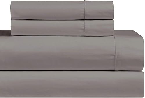 Miniatura 4 de Juego de sábanas de 1200 hilos, 100% algodón, grueso, tamaño California King, color gris pardo