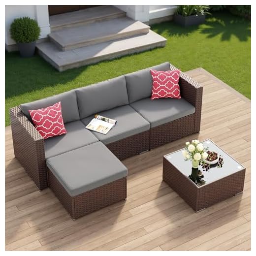 5-Piece Wicker Patio Furniture Set