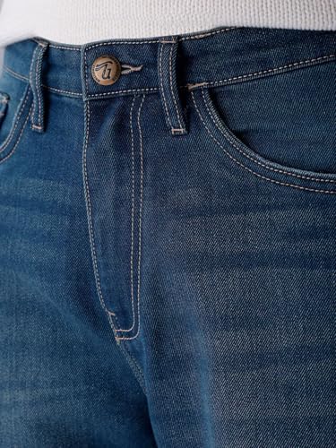 Image of The Indian Garage Co Men Baggy Solid Mid-Rise Stretchable Jeans