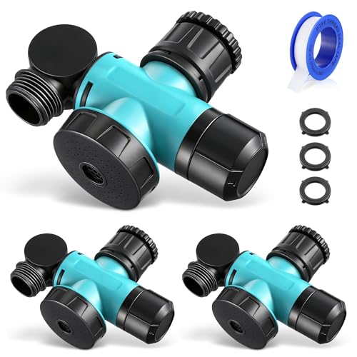 3 Pack 360 Swivel Garden Hose Adapter Outdoor Faucet Extender Anti Tangle Hose Connector with 3 Spray Modes Hoses Bib & Spigot Extender for Yard Watering