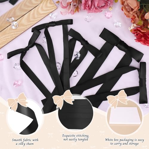 Babenest 5 Sizes Black Bows Wall Decor, 40Pcs Satin Ribbon Bows for party - image 6