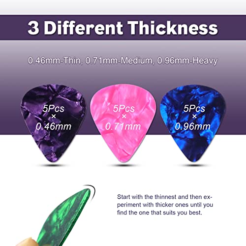 Redamancy 15 Pièces Médiators pour Guitare,Médiators en Celluloïd de Couleurs Assorties,pour Guitare Acoustique, Guitare Electrique, Ukulélé, Basse(3 Épaisseurs Différentes:0.46mm 0.71mm 0.96mm) - Les Beatles, Paul McCartney, John Lennon, RIngo Starr, George Harrison Redamancy 15 Pièces Médiators pour Guitare,Médiators en Celluloïd de Couleurs Assorties,pour Guitare Acoustique, Guitare Electrique, Ukulélé, Basse(3 Épaisseurs Différentes:0.46mm 0.71mm 0.96mm) – Image 3