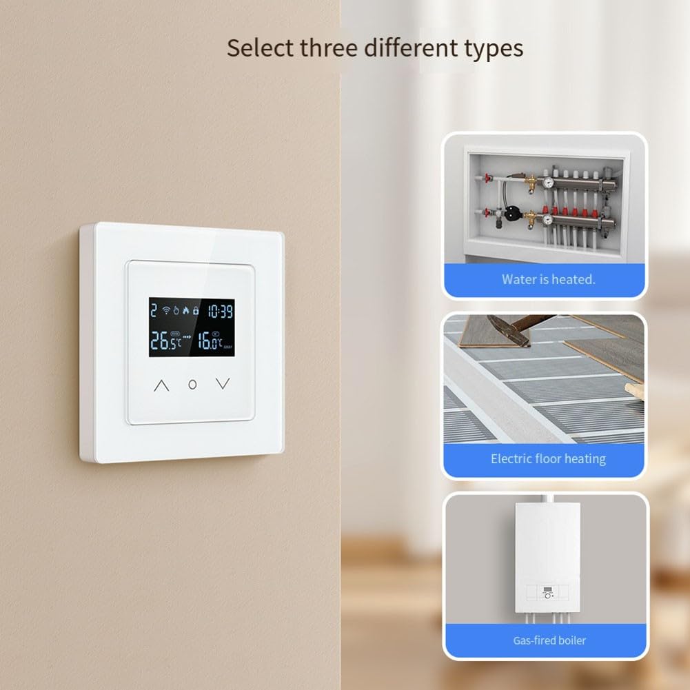 KiraKira Tuya regulator temperatury, elektryczne ogrzewanie podłogowe, 16 A, IP20, termostat cyfrowy z konfigurowalnym harmonogramem