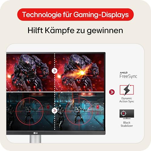 LG 27UP850K-W.AEU (27 Zoll) 4K UHD IPS Monitor, DisplayHDR™ 400, USB-C (90W), Weiß/Schwarz