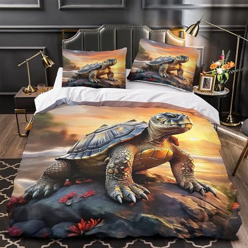 Housse de couette tortue de mer 260x220cm en microfibre douce - 4