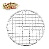 Hriymtd Rejilla de refrigeración y asado, Campana Barbacoa Rejilla Cocina Redonda Acero Inoxidable Parrillas Accesorios Malla Carbono Cocinar Parrilla Reutilizable
