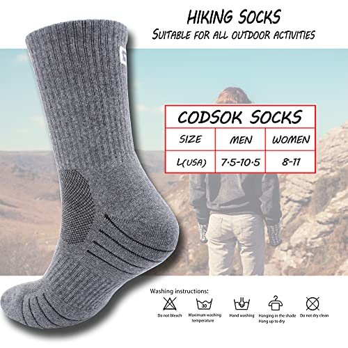Men's Moisture Wick Cushion Hiking Socks Comfort Crew Boot Gym Fitness Sports Socks For Men S (3 Pairs)2
