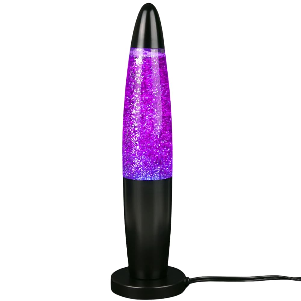 Creative Motion Sparkle Lamp, 13-Inch, Black Base Purple