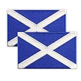 2 Stück Schottland Patch, 5 × 8 CM gestickte Applique schottisch Patches mit Haken zurück Tag für Tuch Tasche Hosen Rucksack Cap Baseballkappe Patch Scotland