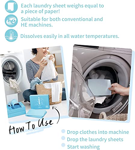 Portable Laundry Detergent Sheets - No Scent，Heavier Piece 35 Count, Quick Disolve, Ecoigy,Eco-Friendly, Zero Waste, Plastic Free, Liquid Free, Powder Free, Easier Than Pods, Packs Or Pacs, For Home Dorm Travel Camping & Hand Washing Clean No Waste Fresh Scent, 35-Sheet 1 Pack #TOP5