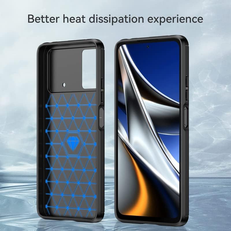 Image of Hybrid Carbon Fiber Back Case for Poco X4 Pro 5G (Black)