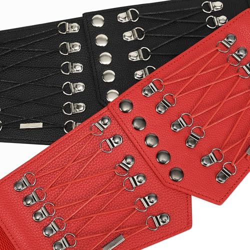 Corset Belts for Women Wide Elastic Tie Cinch Belt Vintage Renaissance Gothic Waspie Belt for Dresses4