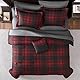 MaiRêve Queen-Bettwäsche-Set, Kariertes Design, Bettdecken-Set, 8-teilig, für alle Jahreszeiten, bequem, Queensize, leicht, warm und atmungsaktiv (Rot, Queen, 228,6 x 228,6 cm)