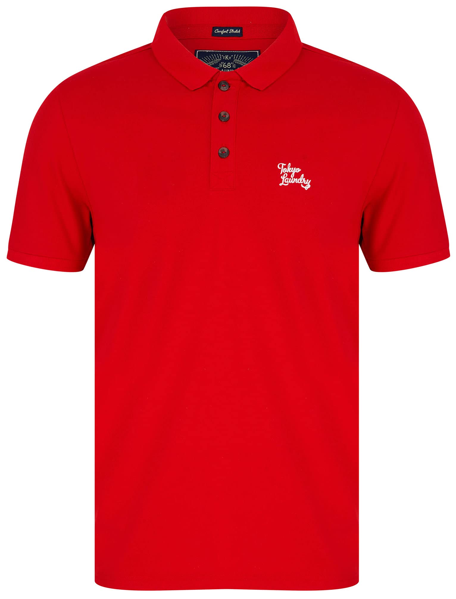Tokyo Laundry Marahau 2 Signature Cotton Pique Polo Shirt in Barados Cherry S