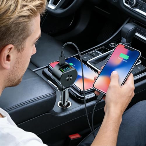 Cargador retráctil para coche que soluciona los cables enredados en el salpicadero 3
