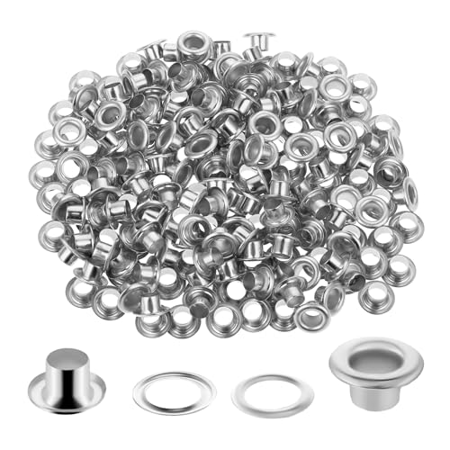 Quantità sufficiente: riceverai 200 occhielli e occhielli per riparare e decorare molti oggetti per le tue esigenze artigianali di base (questi 200 set di occhielli non sono dotati di uno strumento di installazione).