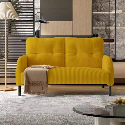 Astrivia Modern Small Loveseat Sofa, Corduroy Sofa for Living Room,