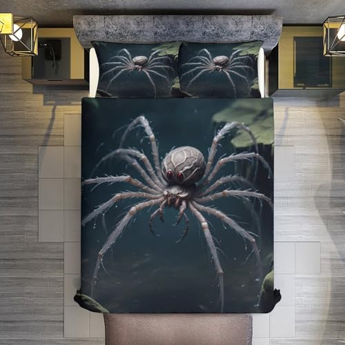 Housse de couette 3 pièces araignée imprimé microfine 220x240 - 3