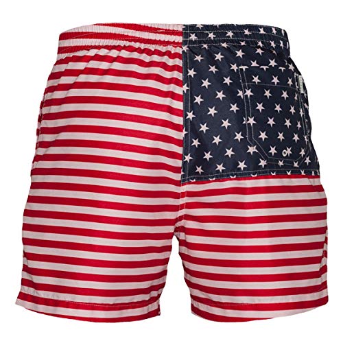Meripex Apparel Men's Patriotic American Flag Swim Trunks: The Old Glory's4