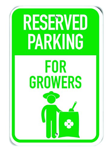 Panneau Resevered Parking for Growers en aluminium vert 30x45 cm