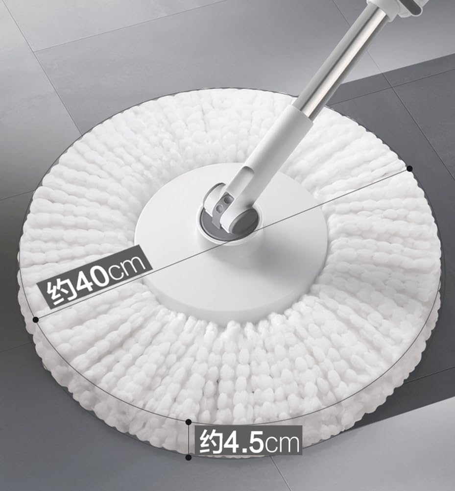 Juegos de fregonas y Cubos giratorios, Juego de fregona y Cubo Giratorio con Pedal, Cabezal Giratorio de 360°, para Limpiar Suelos de Madera, laminados y baldosas.
