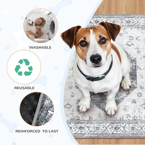 Image of Lahome Extra-Large Washable Dog Pee Pads (72 inchx72 inch) - Super Absorbent & Waterproof - Leakproof Reusable Mat for Playpens, Beds & Whelping , Convenient Cleanup,Gray