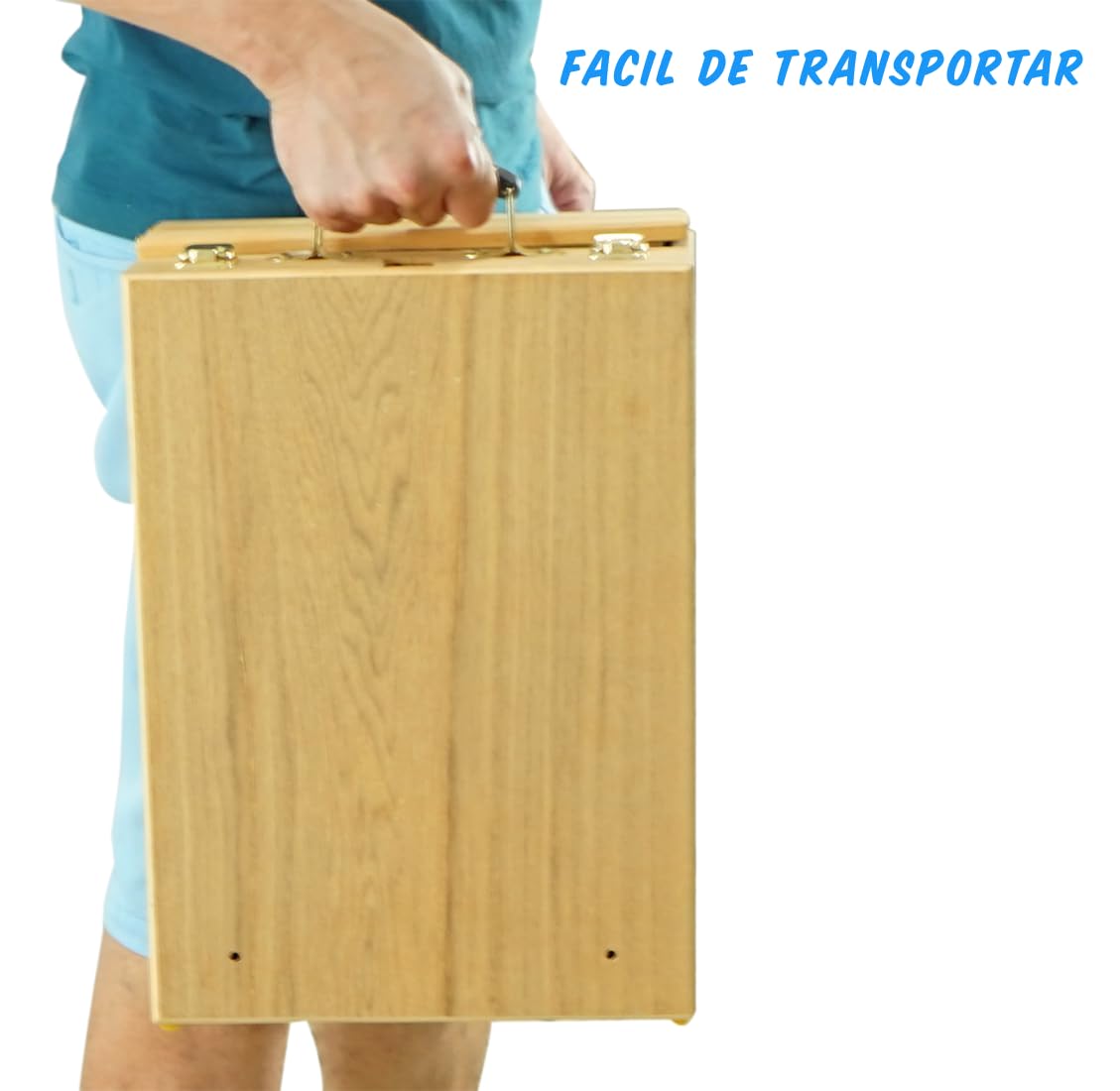 CHELY INTERMARKET Set Pintura 94 Piezas Caballete Maletín Madera Para Mesa Acrílicos Lienzo Pinceles Paleta Pintar Kit Artístico Niños Adultos Principiantes Regalo Creativo Portátil Compacto
