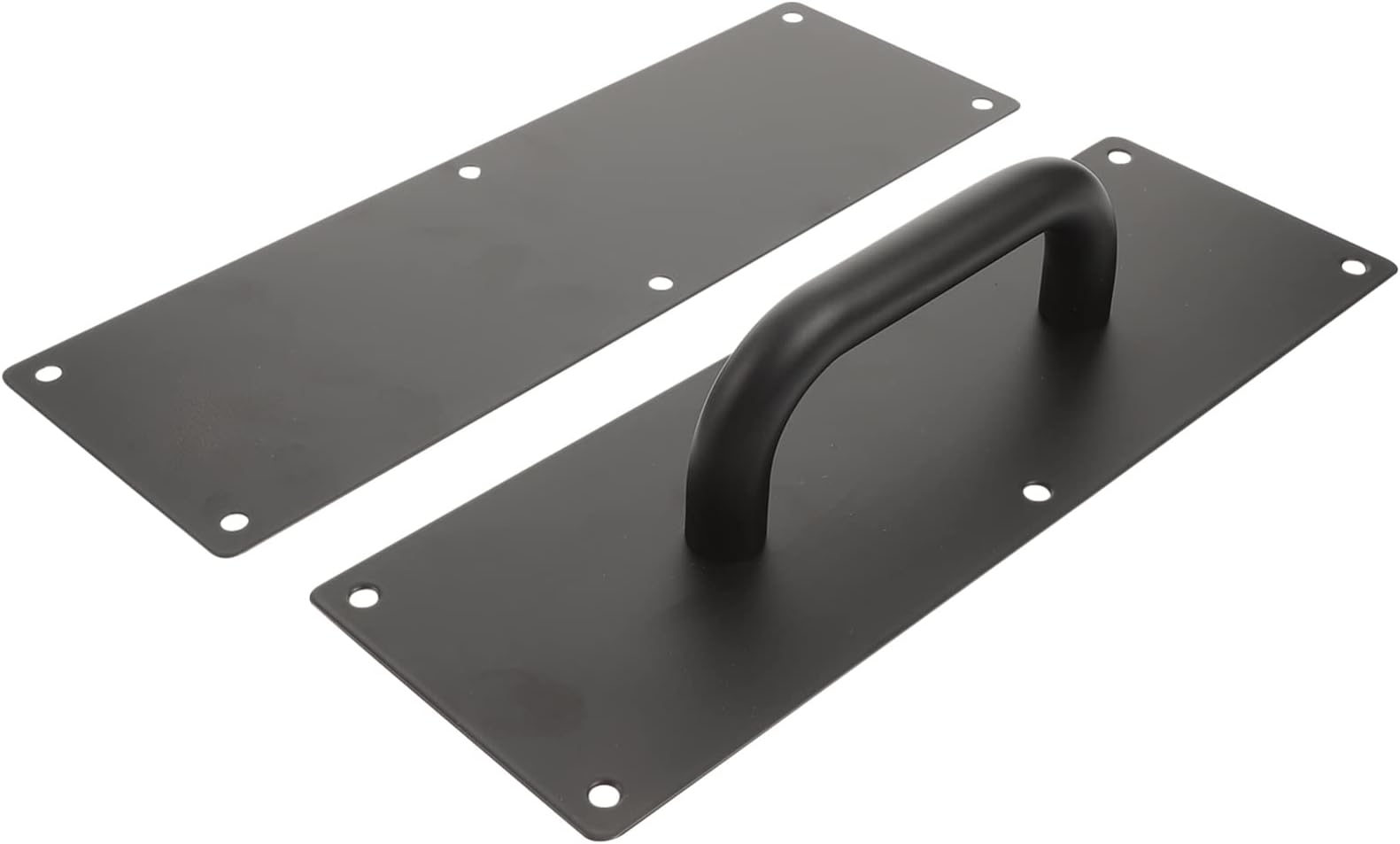 Barn Pull Stainless Public Clo Screws Sliding Hardware Office Steel Attachment with Black Handle and Plate Places Commercial Home Composite for Push Door