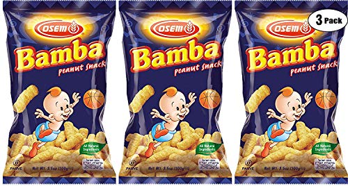 Bamba Peanut Snacks for Babies - All Natural Baby Peanut Puffs 3.5 Ounce Large Bag (Pack of 3 x 3.5oz Bags) - Peanut Butter Puffs made with 50% peanuts