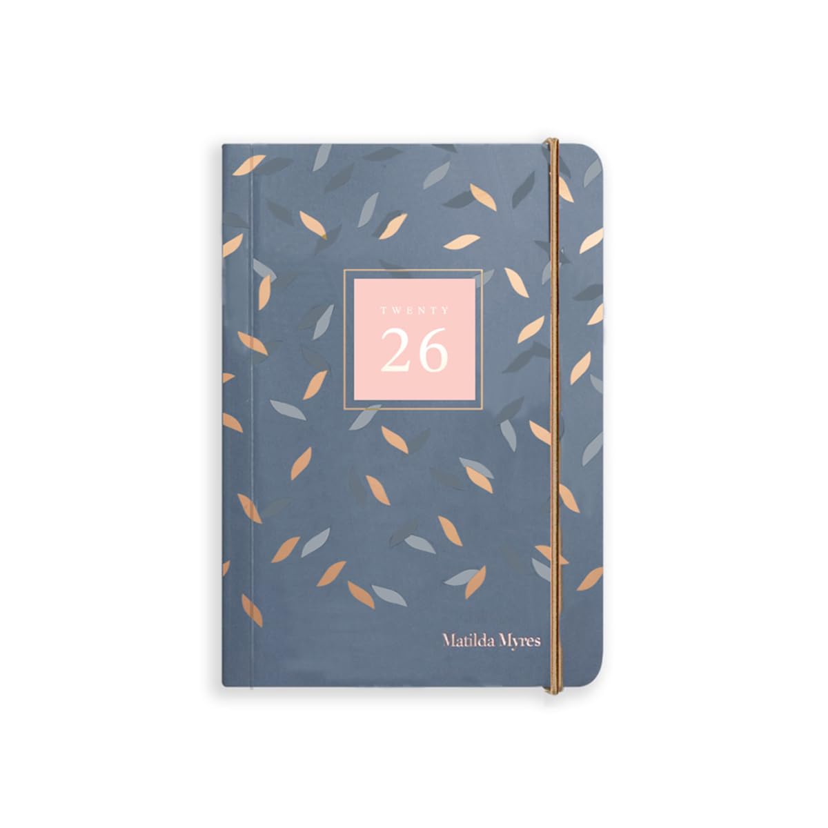 Matilda Myres 2026 Day a Page A6 Diary - Handy Size - One Page Each for Sat/Sun - Elastic Closure - Rose Gold Detail - Work + Home Planner - Grey