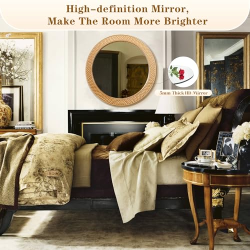 Gold-Round-Mirror-26-Inch-Decorative-Circle-Gold-Mirror-for-Wall-with-Wooden-Frame-Large-Modern-Vintage-Wall-Mounted-Circle-Mirrors-for-Living-Room-BedroomEntryway-Bathroom
