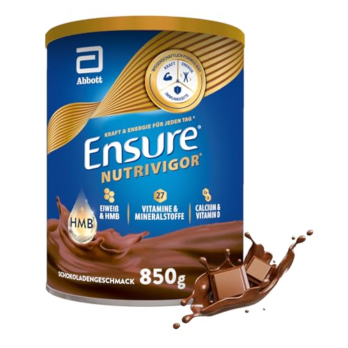 Ensure NutriVigor Schoko 850g Nahrungsergänzungsshake: Proteine, 27 Vitamine & Mineralstoffe, Vitamin C, Vitamin D, Zink und Magnesium – Für eine gesunde, ausgewogene Ernährung