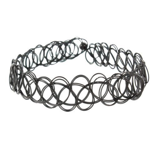 3 collane elastiche nere, per tatuaggi, 90, collana per tatuaggi con hennè, in tessuto cavo, per ragazze, donne, teen regalo (nero), 5*4*1, Plastica, Nessuna pietra preziosa