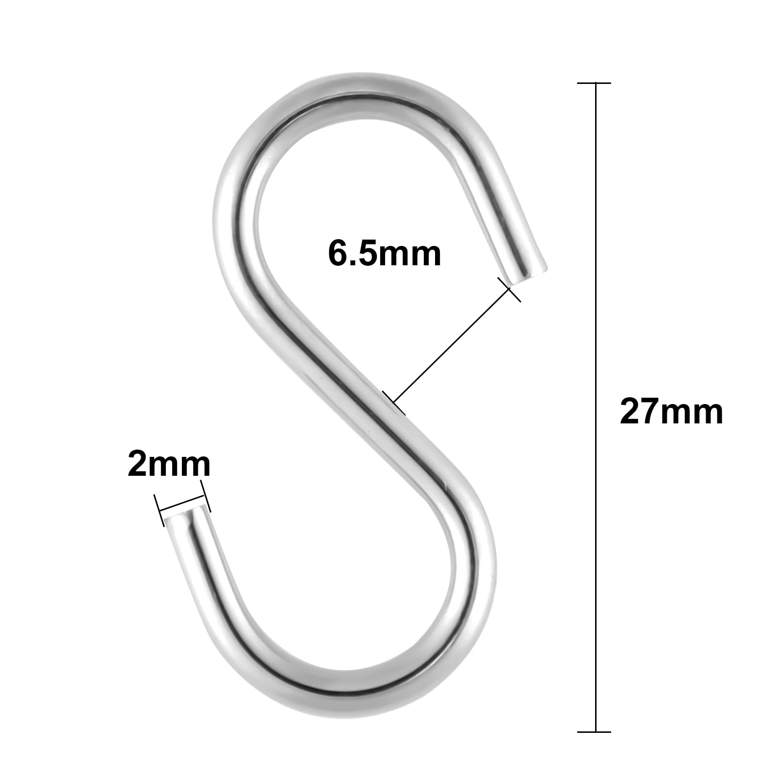 100 Mini S Hooks - Stainless Steel for Jewelry & Crafts -2