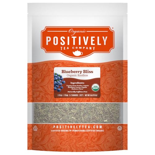 Image of Organic Positively Tea Company, Blueberry Bliss Rooibos Tea, Loose Leaf, 4 Ounce