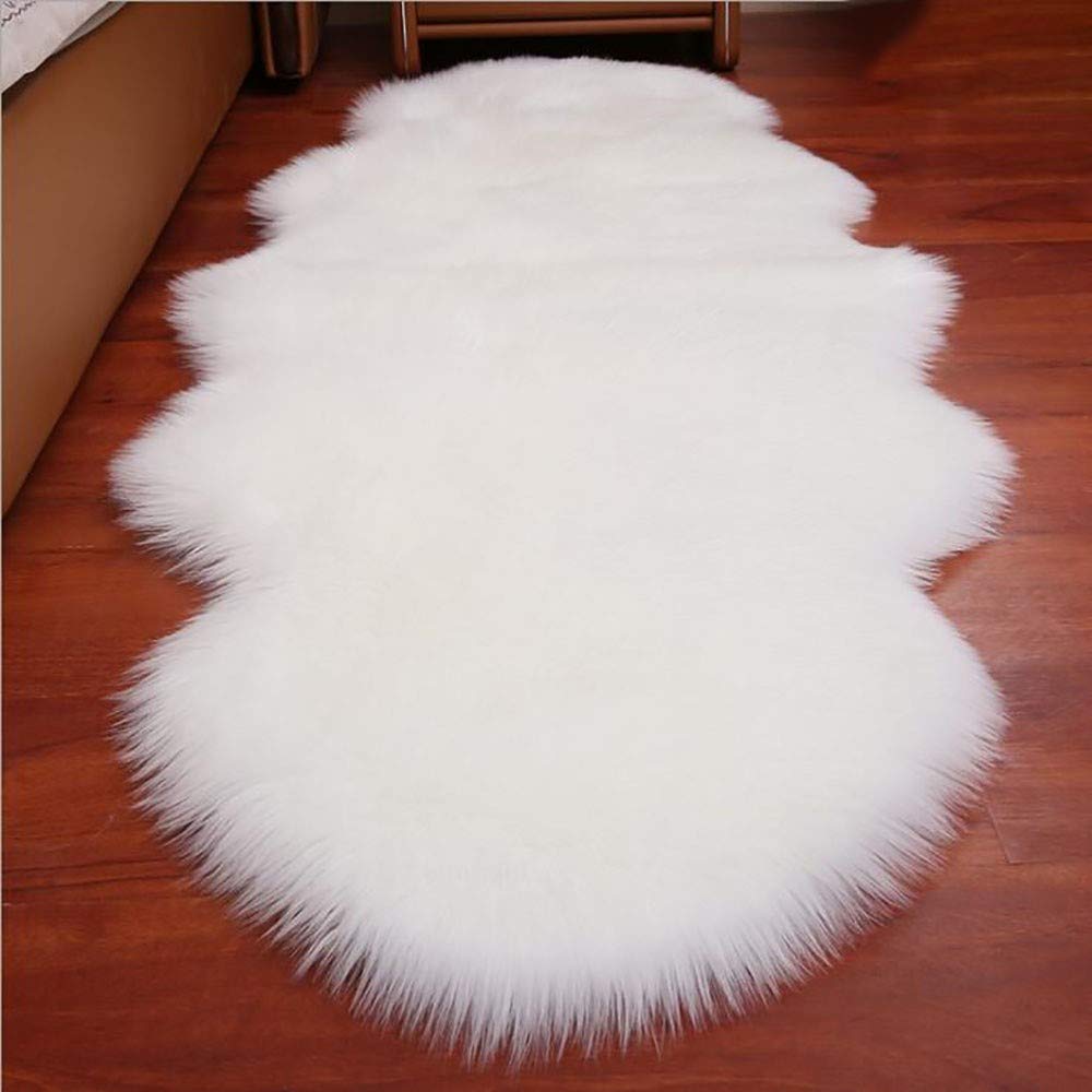 Tapis en Peau de Mouton synthétique,Man Made Laine Tapis de Canapé Coussin,Cozy Sensation comme véritable Laine Tapis en Fourrure synthétique(60 * 180cm)